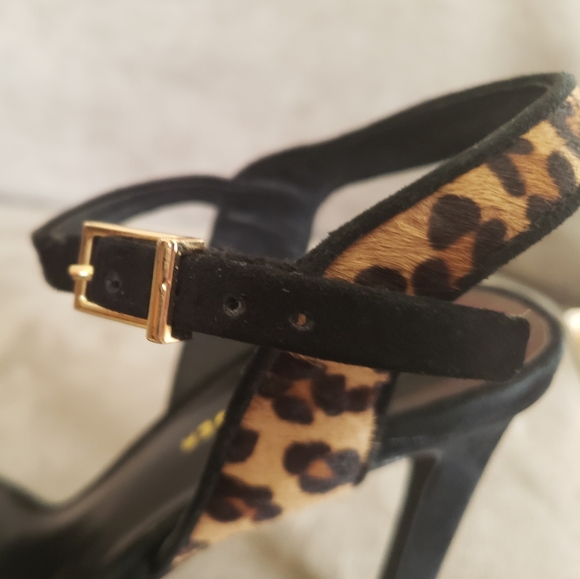 Luxury Designer Kurt Geiger Leopard Print Calf Hair Square Stiletto Sandal EU 38 - Picture 7 of 9